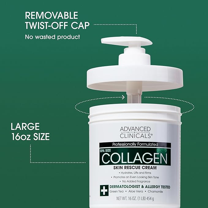 Advanced Clinicals - Spa Size Collagen Skin Rescue Cream